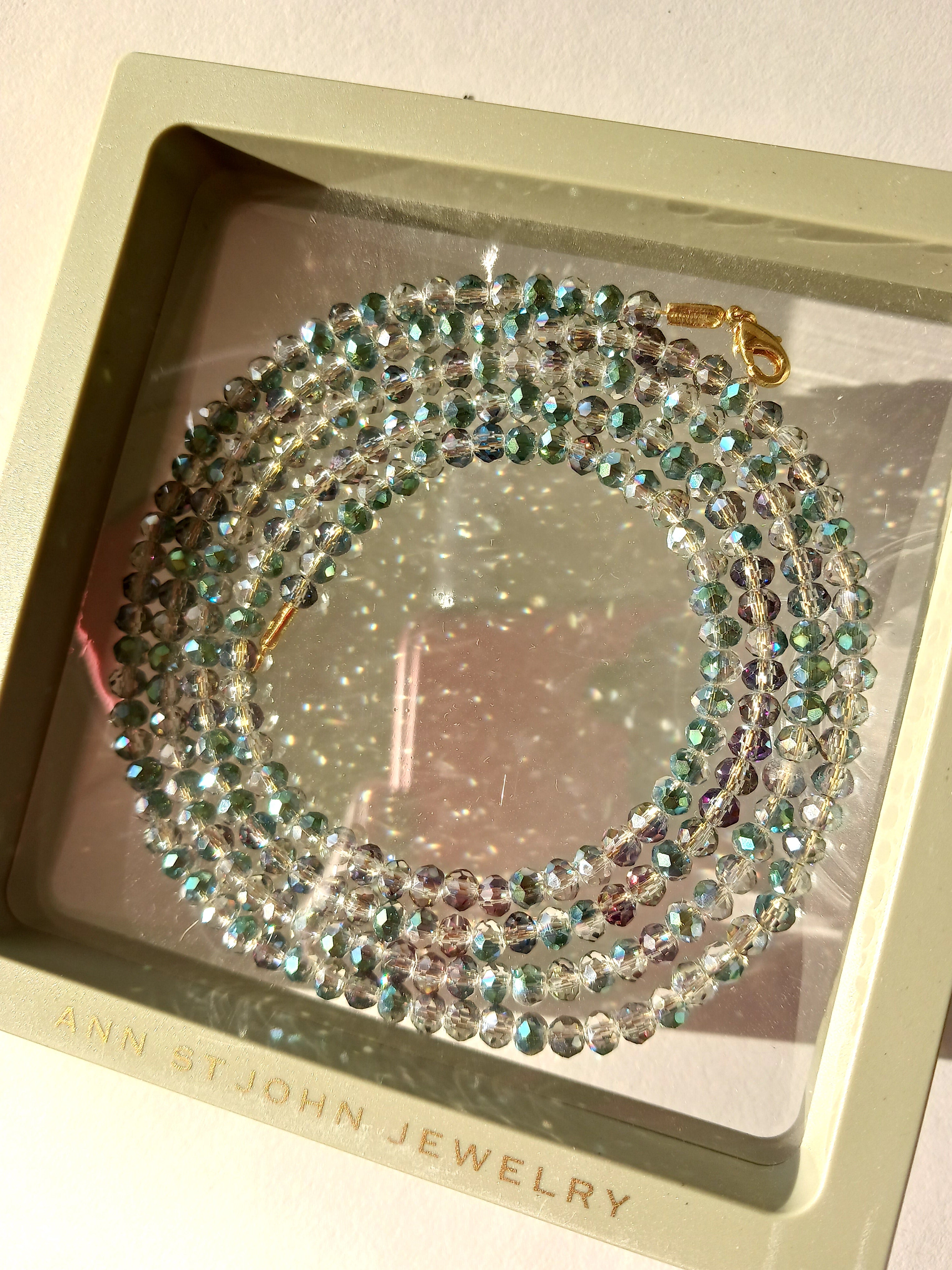 Glass Necklace - 35" - Recycled Handmade Glass