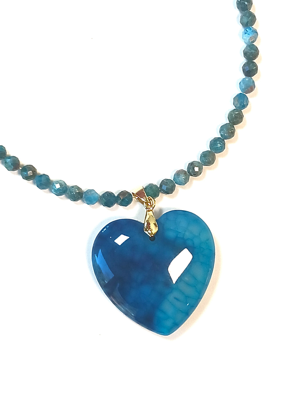 Amazonite/Agate Heart Necklace