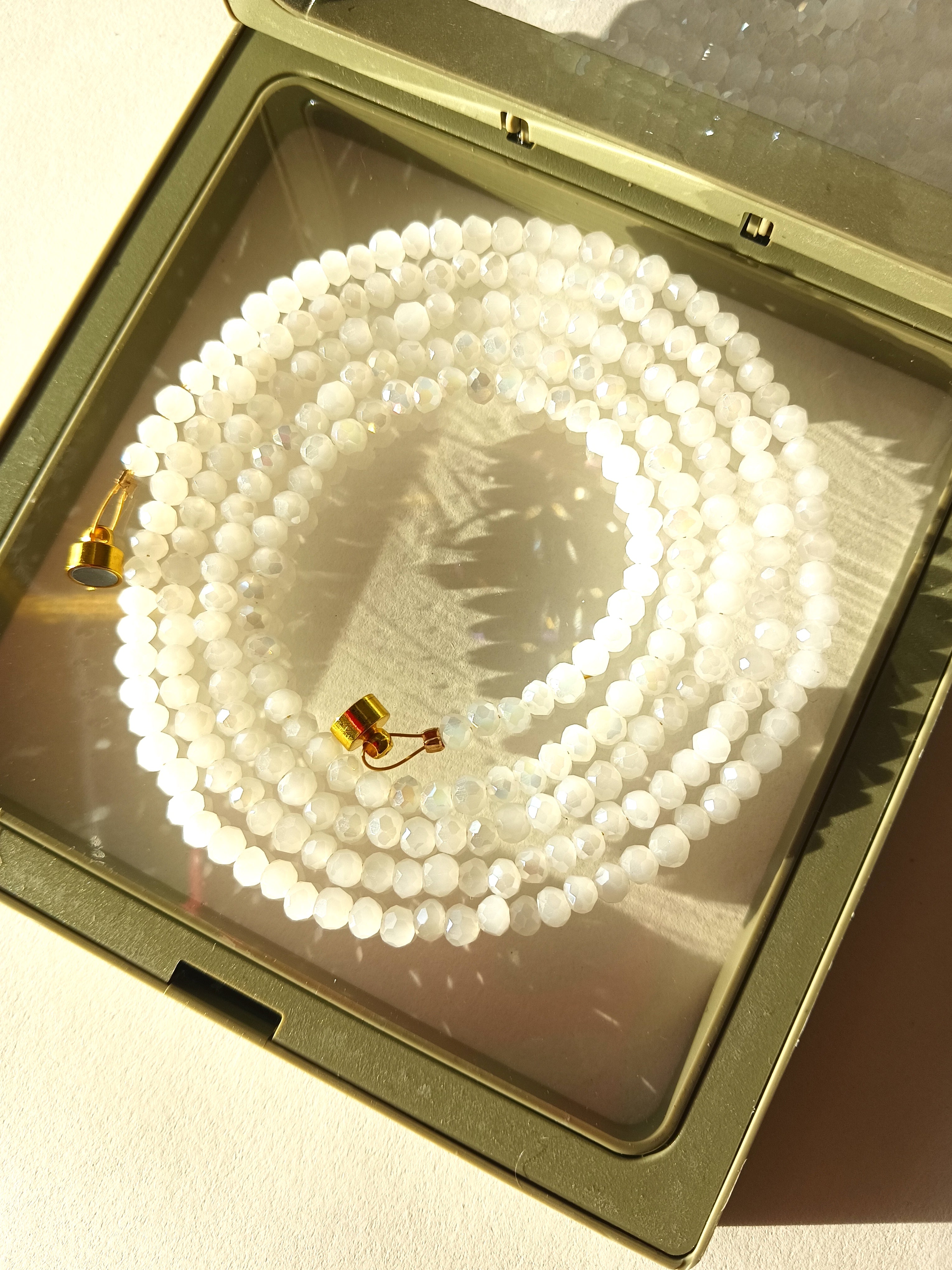 Glass Necklace - 35" - Recycled Handmade Glass