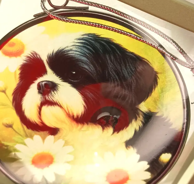 Shih Tzu Stained Glass Sun Catcher