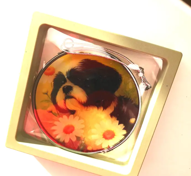 Shih Tzu Stained Glass Sun Catcher