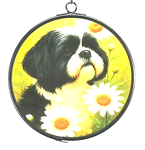 Shih Tzu Stained Glass Sun Catcher