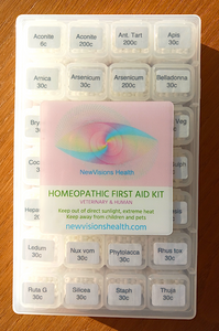FIRST AID KIT - 28 Single Homeopathic Remedies - Dry Pellets, 160 doses each