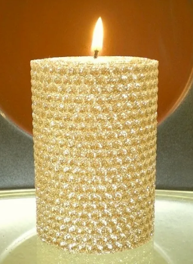 Candle - GoldRush Natural Beeswax - Pillar, 3x4", 50+ Hours Burn